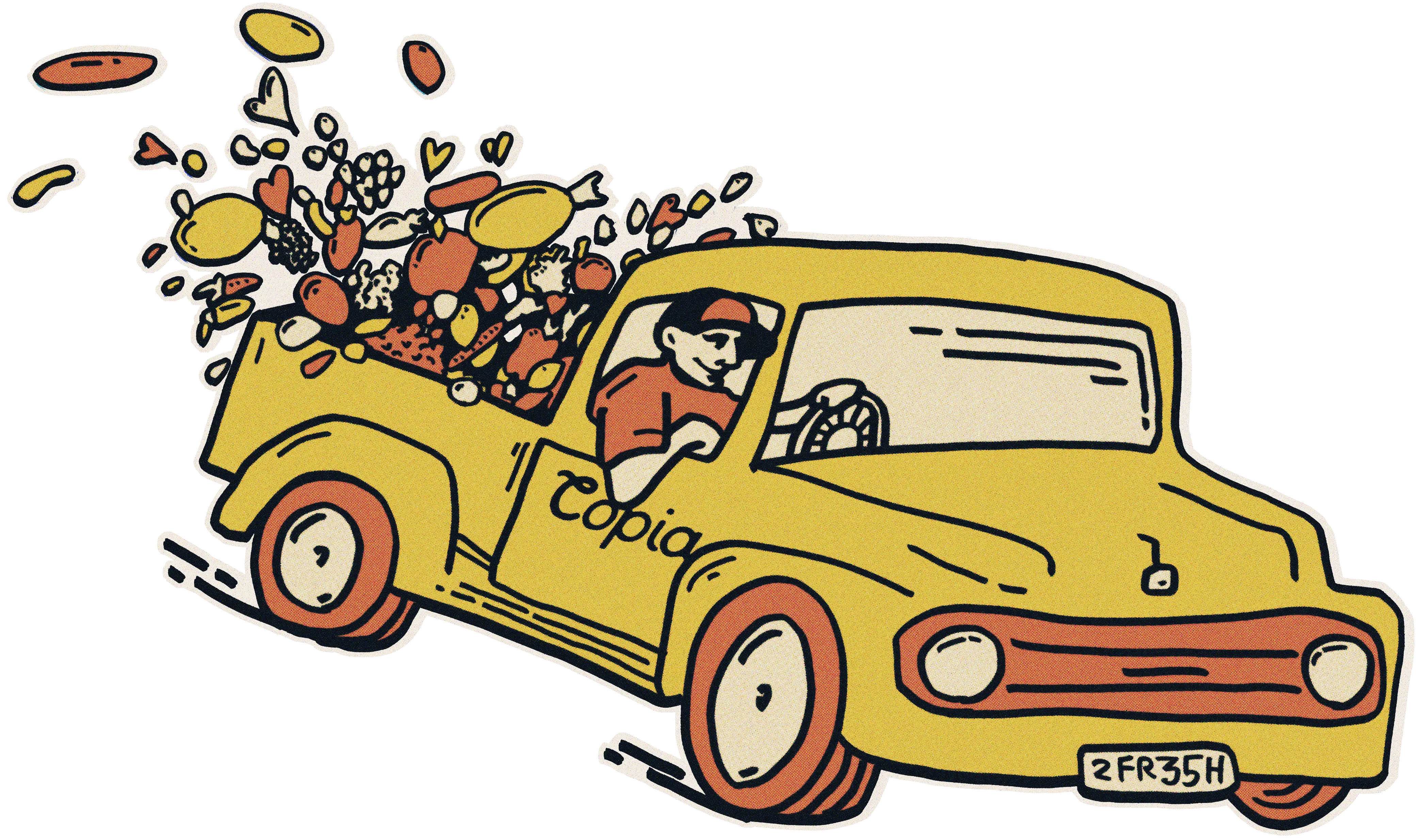 Farm veggie truck delivering CSA boxes